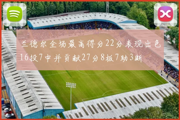 兰德尔全场最高得分22分表现出色16投7中并贡献27分8板7助3断